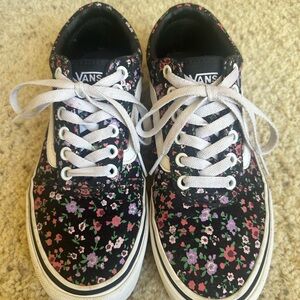 Vans Black Floral Sneakers